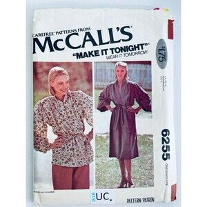 Vintage 70s McCalls 6255 Misses Dress Boho Top Sewing Pattern Sz 4-20 UNCUT